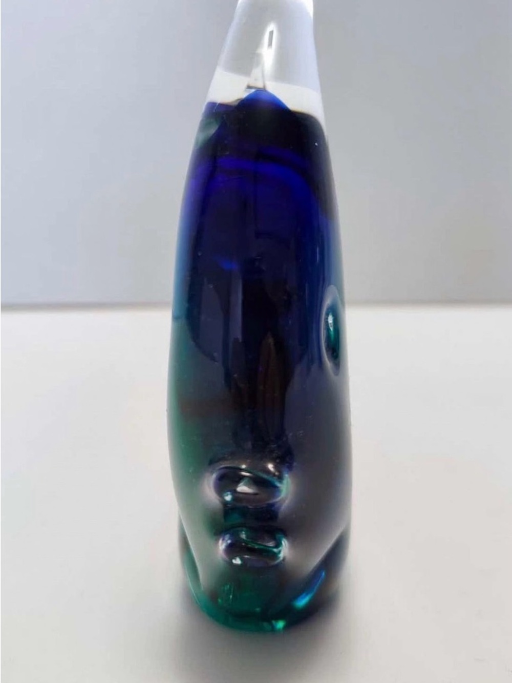 Murano Blue and Teal Glass Fish Sculpture - Picture 5 of 6
